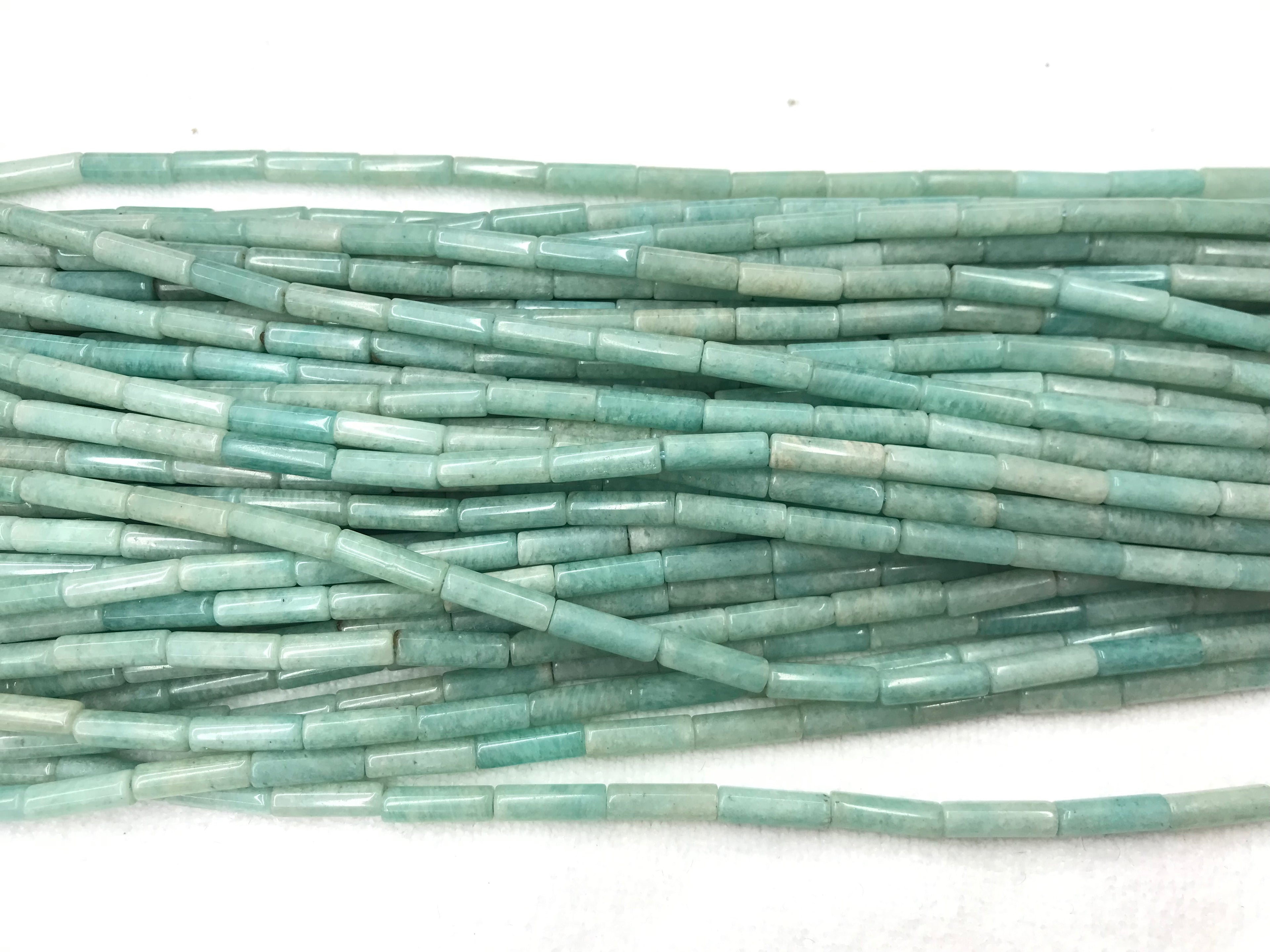 Light Green Amazonite 4x13mm Column Gemstone Loose Tube Beads 15 inches Strand Materials For Jewelry Bracelet Necklace Handmaking Wholesale