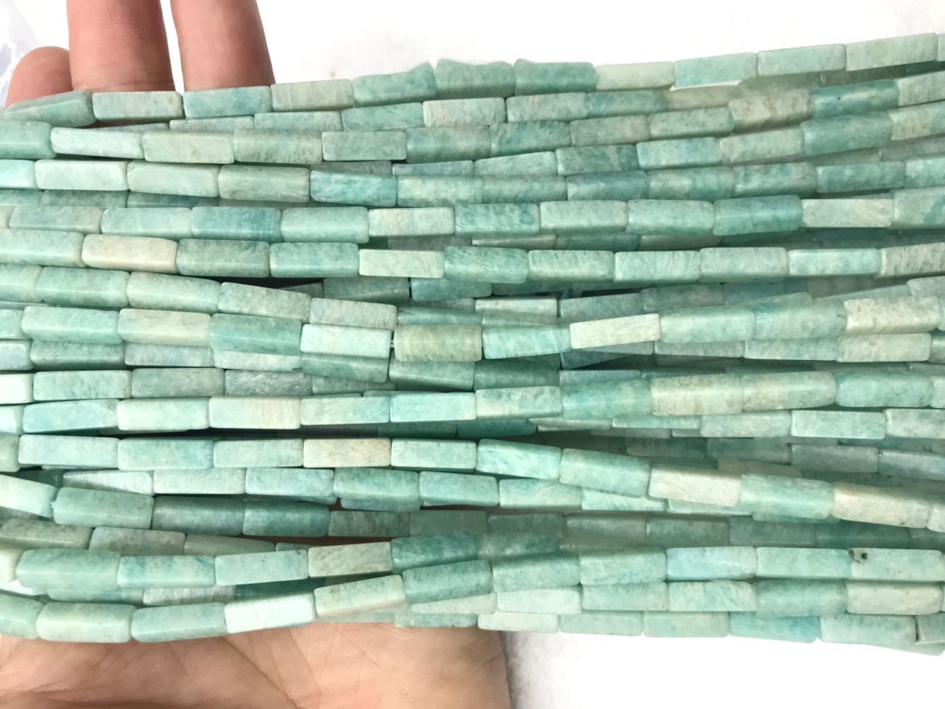 Light Green Amazonite 4x13mm Cuboid Gemstone Loose Tube Beads 15 inches Strand Materials For Jewelry Bracelet Necklace Handmaking Wholesale
