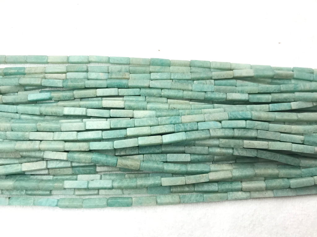 Light Green Amazonite 4x13mm Cuboid Gemstone Loose Tube Beads 15 inches Strand Materials For Jewelry Bracelet Necklace Handmaking Wholesale