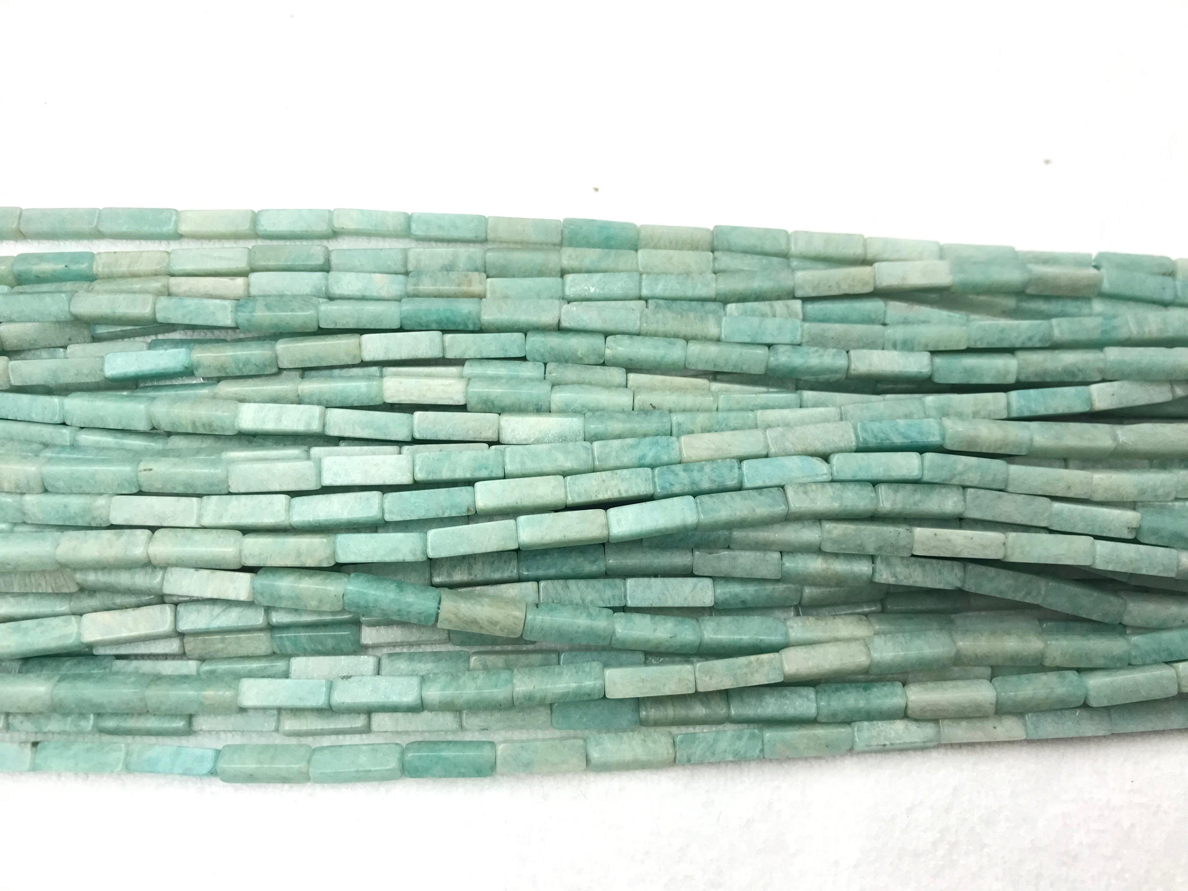Light Green Amazonite 4x13mm Cuboid Gemstone Loose Tube Beads 15 inches Strand Materials For Jewelry Bracelet Necklace Handmaking Wholesale
