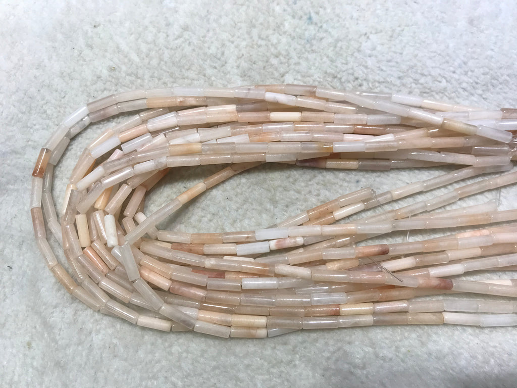 Pink Aventurine 4x13mm Column Gemstone Loose Tube Beads 15 inches