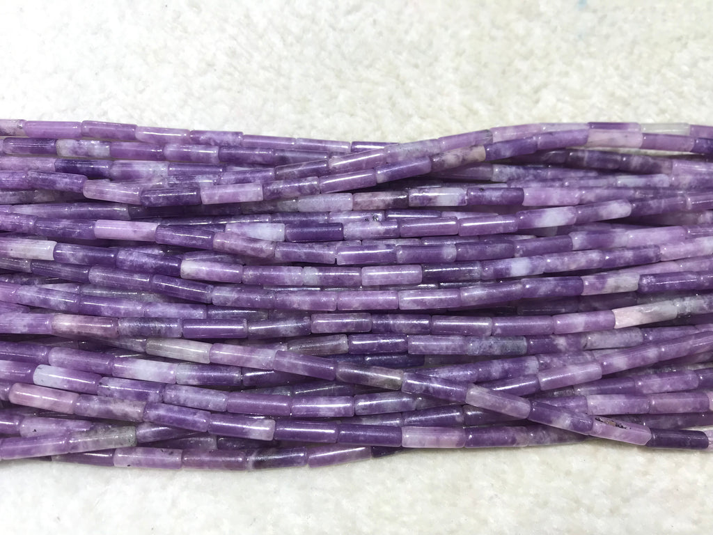 Purple Lalic Jasper 4x13mm Column Gemstone Loose Tube Beads 15 inches