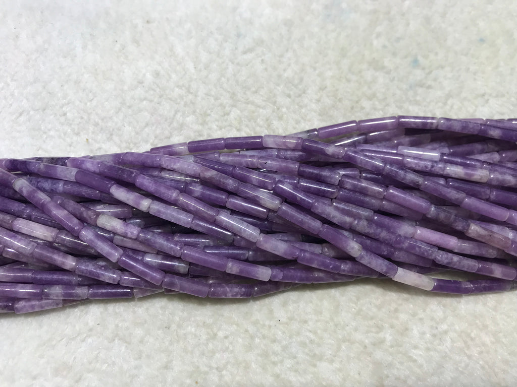 Purple Lalic Jasper 4x13mm Column Gemstone Loose Tube Beads 15 inches