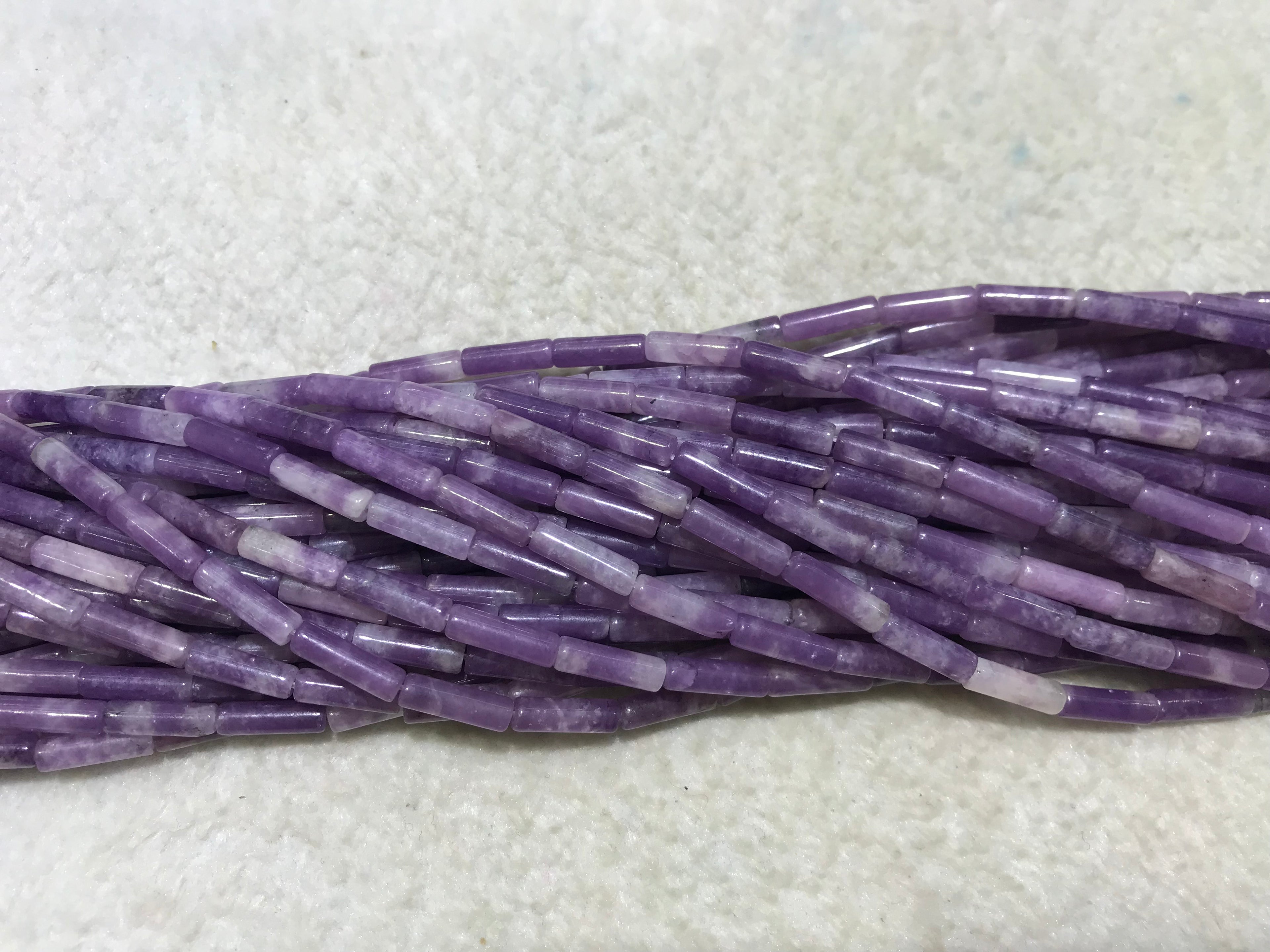 Purple Lalic Jasper 4x13mm Column Gemstone Loose Tube Beads 15 inches