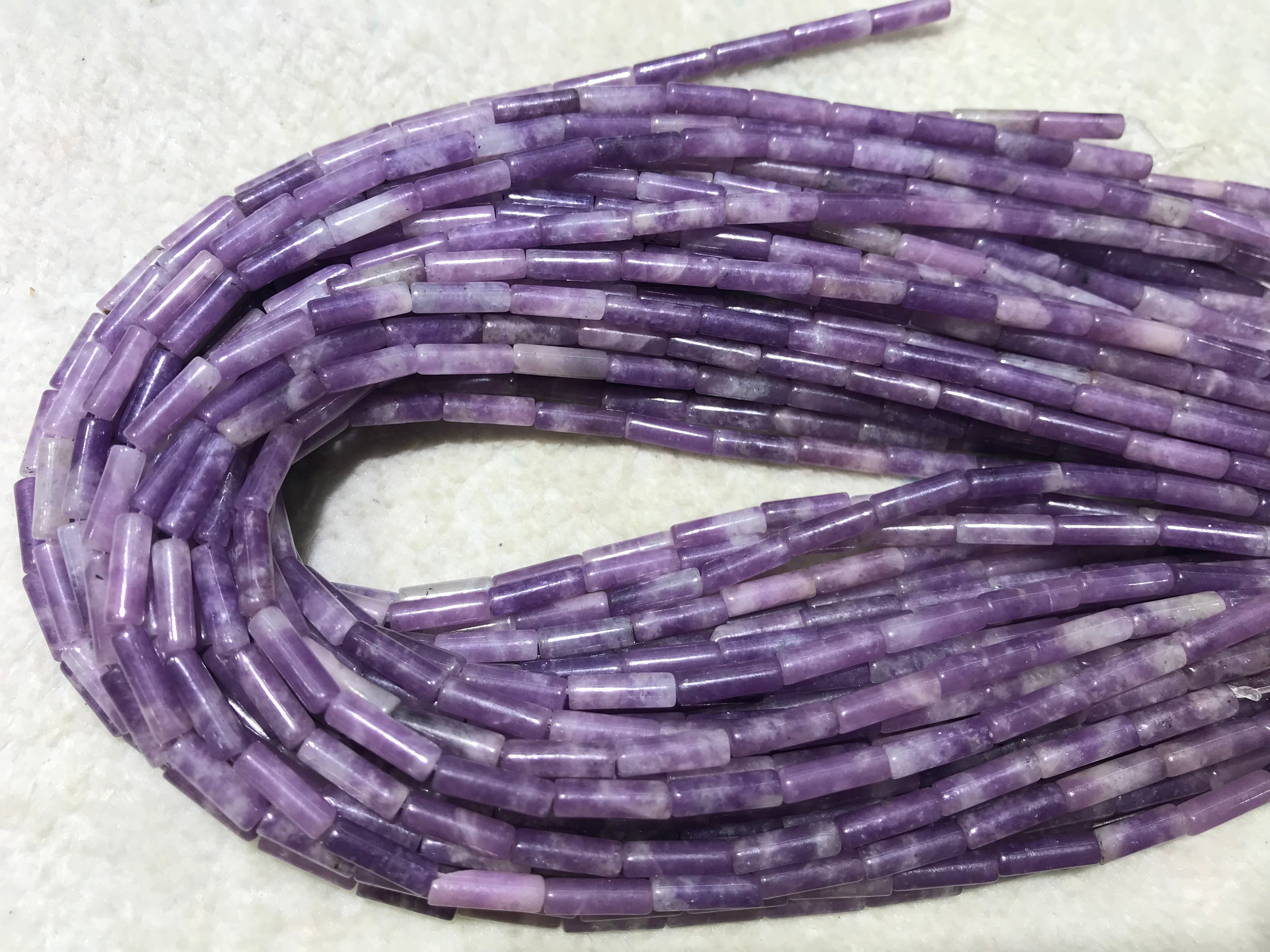Purple Lalic Jasper 4x13mm Column Gemstone Loose Tube Beads 15 inches