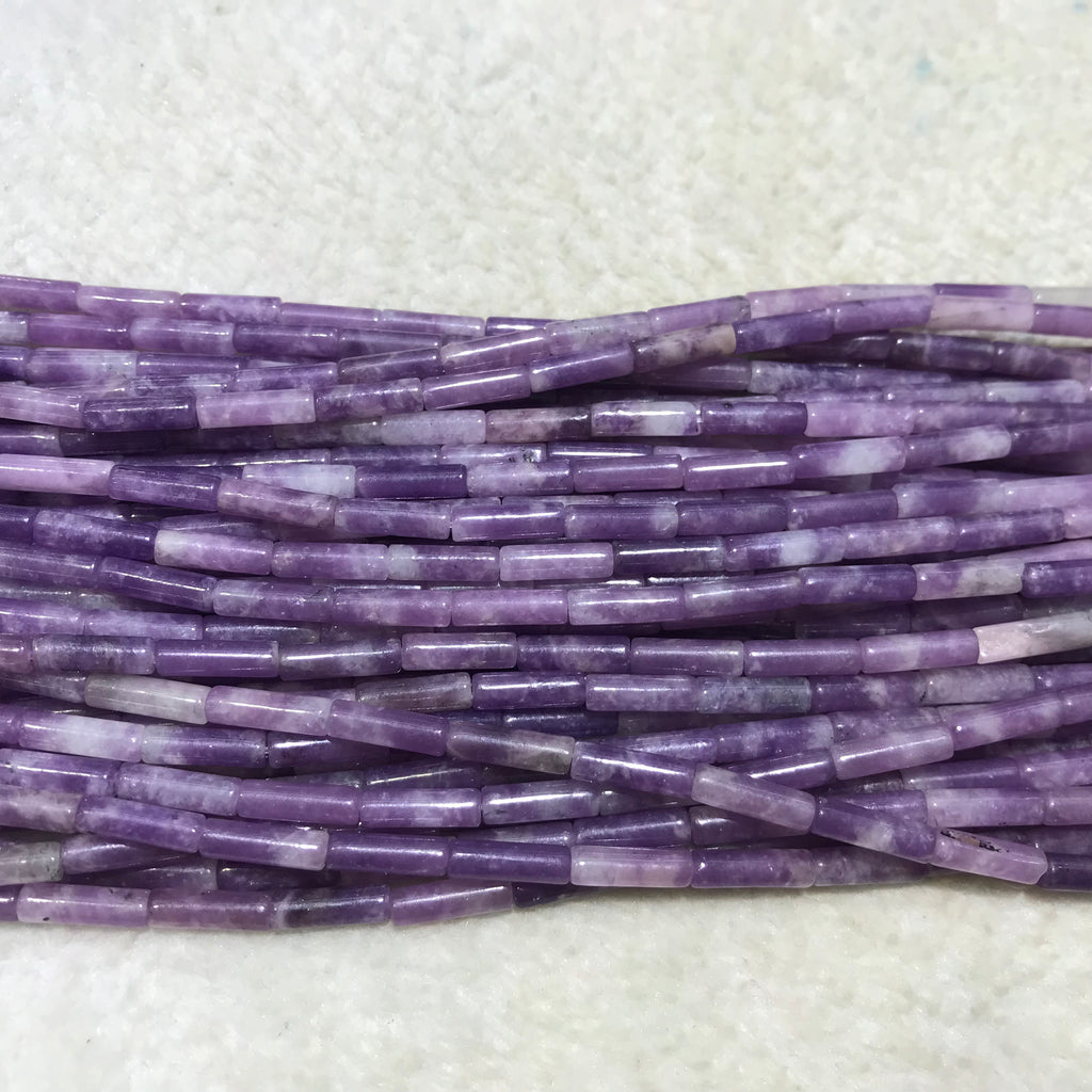 Purple Lalic Jasper 4x13mm Column Gemstone Loose Tube Beads 15 inches