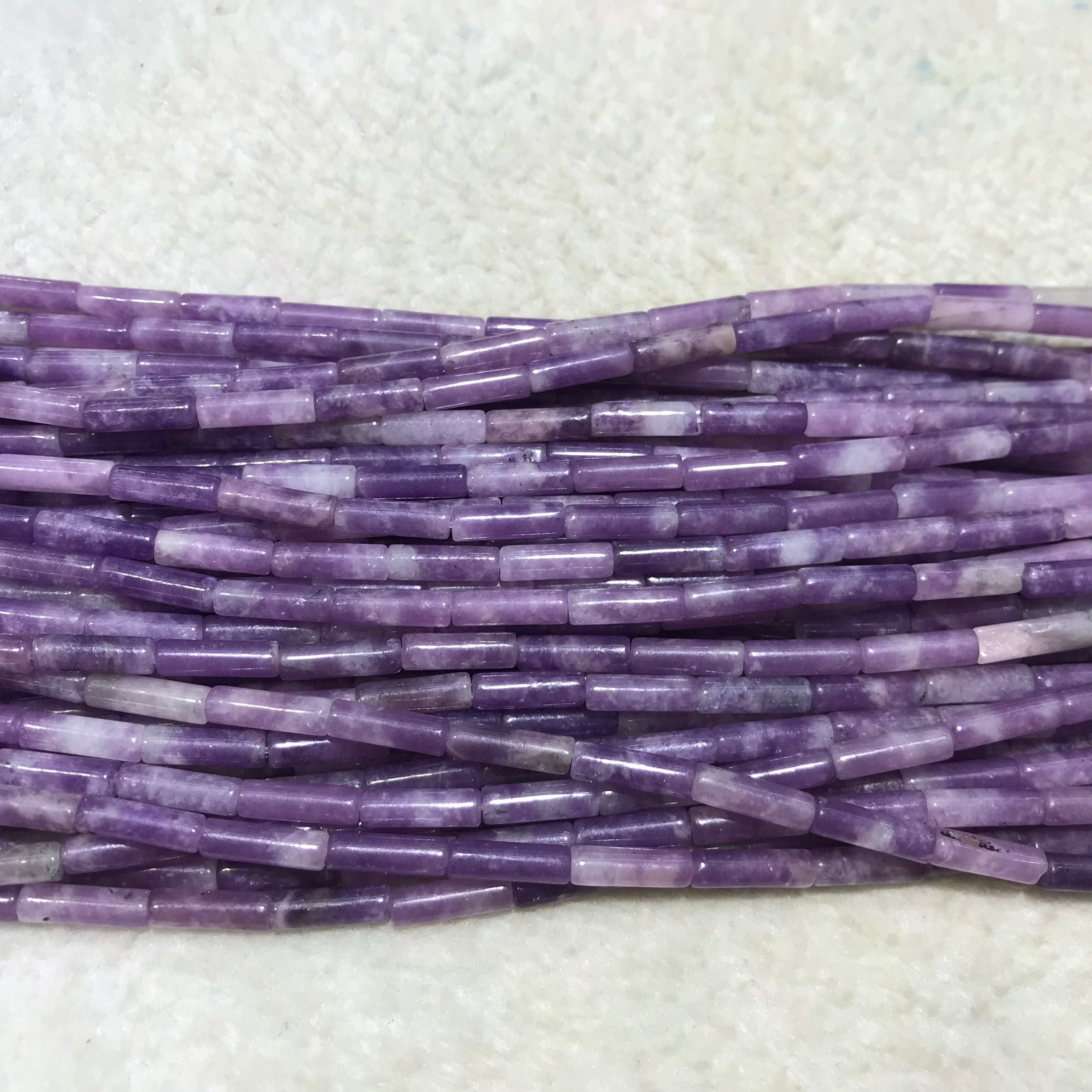 Purple Lalic Jasper 4x13mm Column Gemstone Loose Tube Beads 15 inches