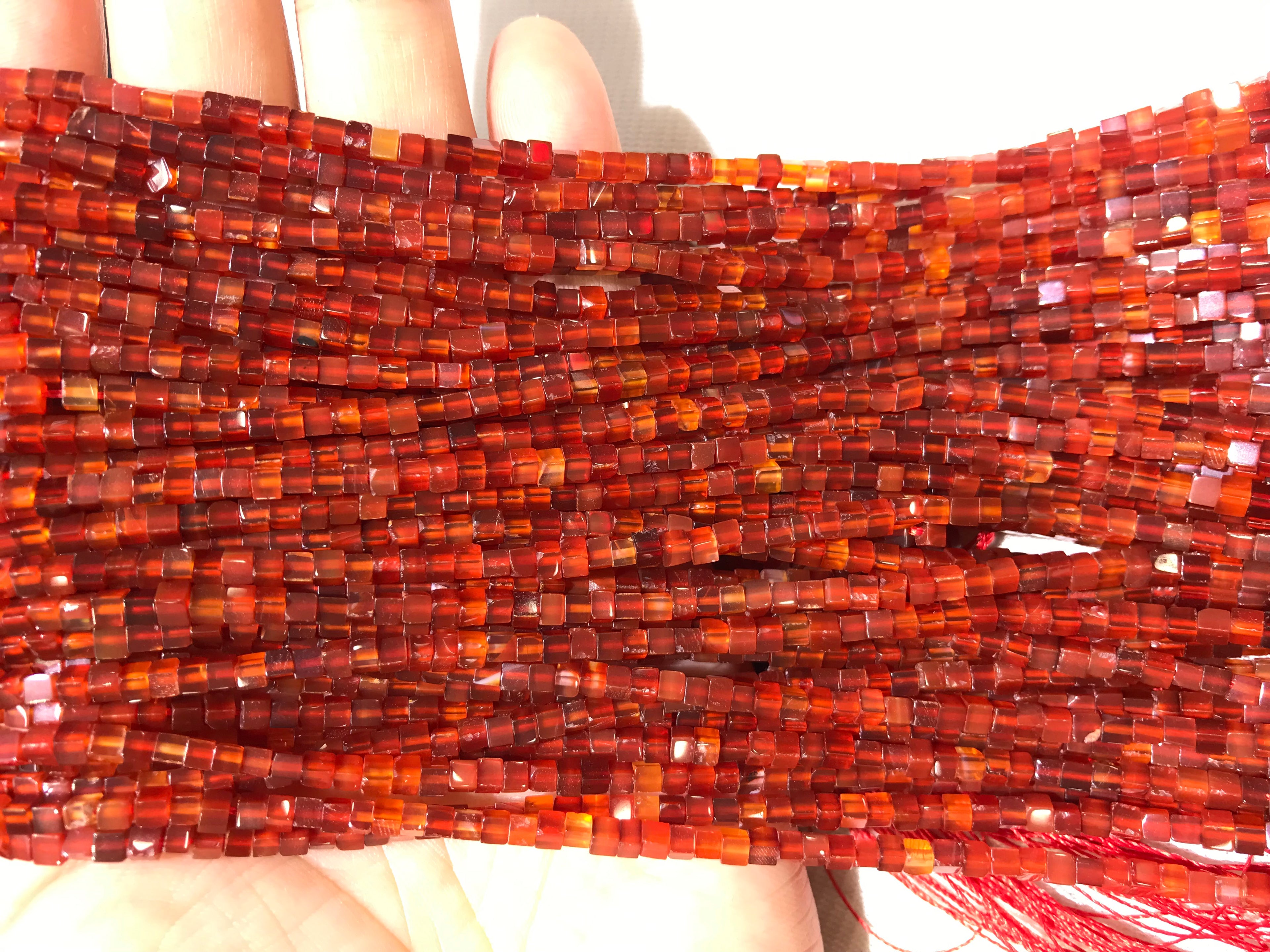 Red Agate 2-2.5mm Cube Gemstone Loose Beads 15 Inch Strand for Jewelry Making — DIY Bracelet Necklace Supplies for Beaders, Crafters  & Wholesale Buyers