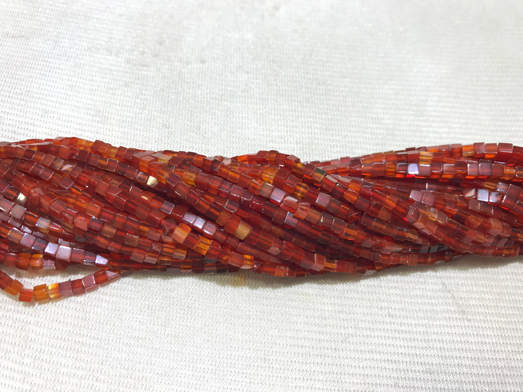 Red Agate 2-2.5mm Cube Gemstone Loose Beads 15 Inch Strand for Jewelry Making — DIY Bracelet Necklace Supplies for Beaders, Crafters  & Wholesale Buyers