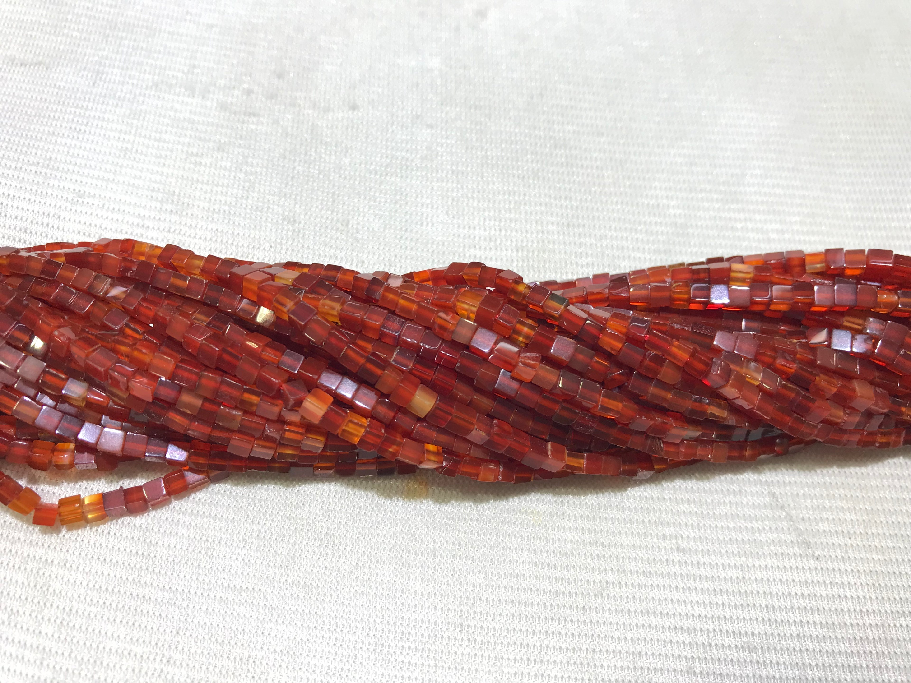 Red Agate 2-2.5mm Cube Gemstone Loose Beads 15 Inch Strand for Jewelry Making — DIY Bracelet Necklace Supplies for Beaders, Crafters  & Wholesale Buyers