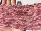 Red Wood Grain Jasper 2x4mm Column Gemstone Loose Tube Beads 15 inches