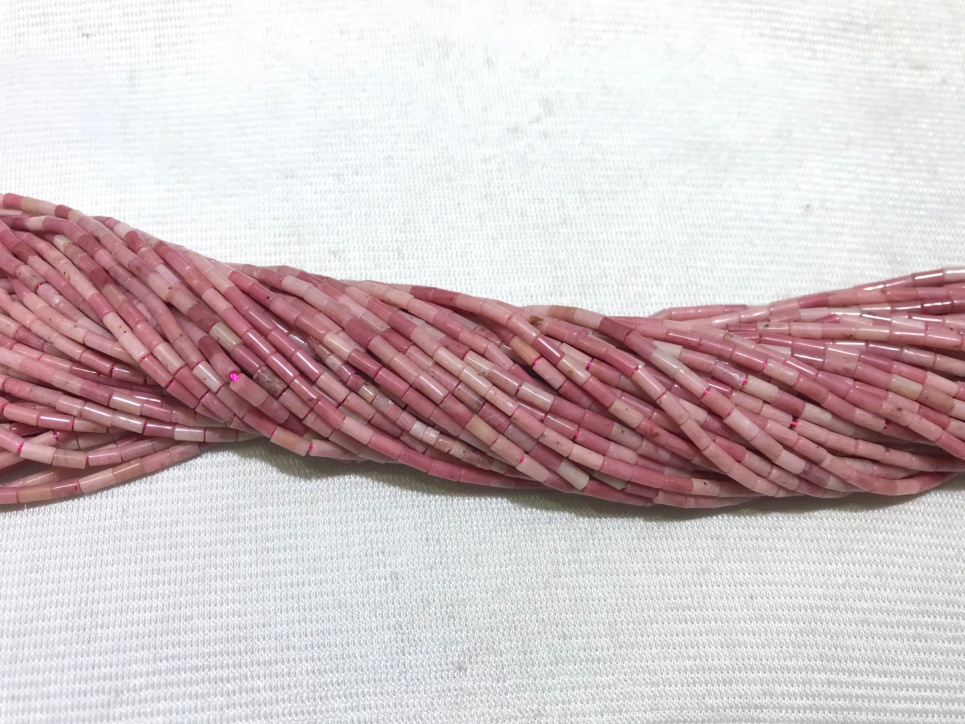 Red Wood Grain Jasper 2x4mm Column Gemstone Loose Tube Beads 15 inches