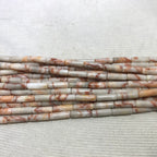 Red Zebra Jasper 4x13mm Column Gemstone Loose Tube Beads 15 inches