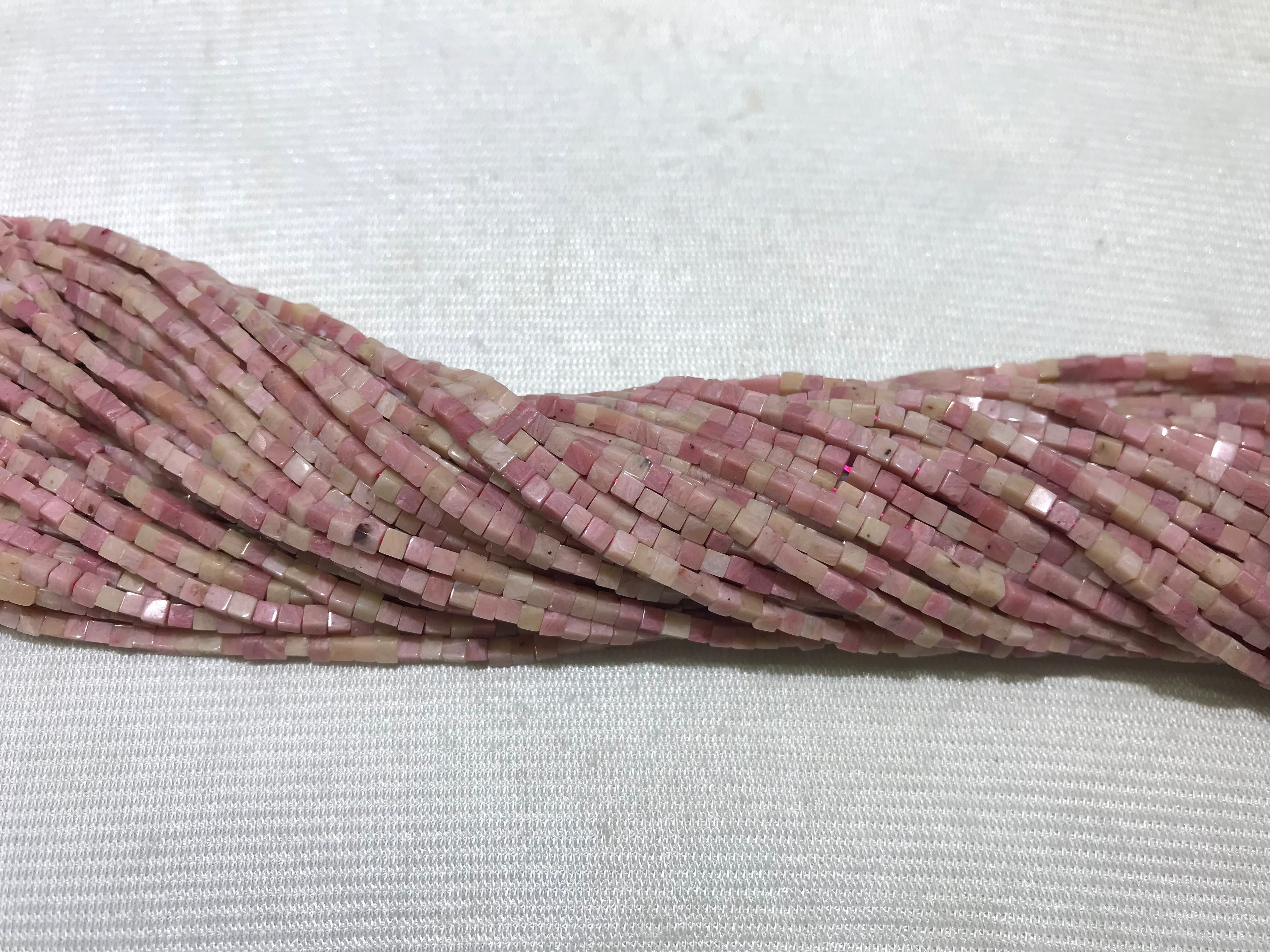 Red Rhodonite 2-2.5mm Cube Gemstone Loose Beads 15 Inch Strand for Jewelry Making — DIY Bracelet Necklace Supplies for Beaders, Crafters  & Wholesale Buyers