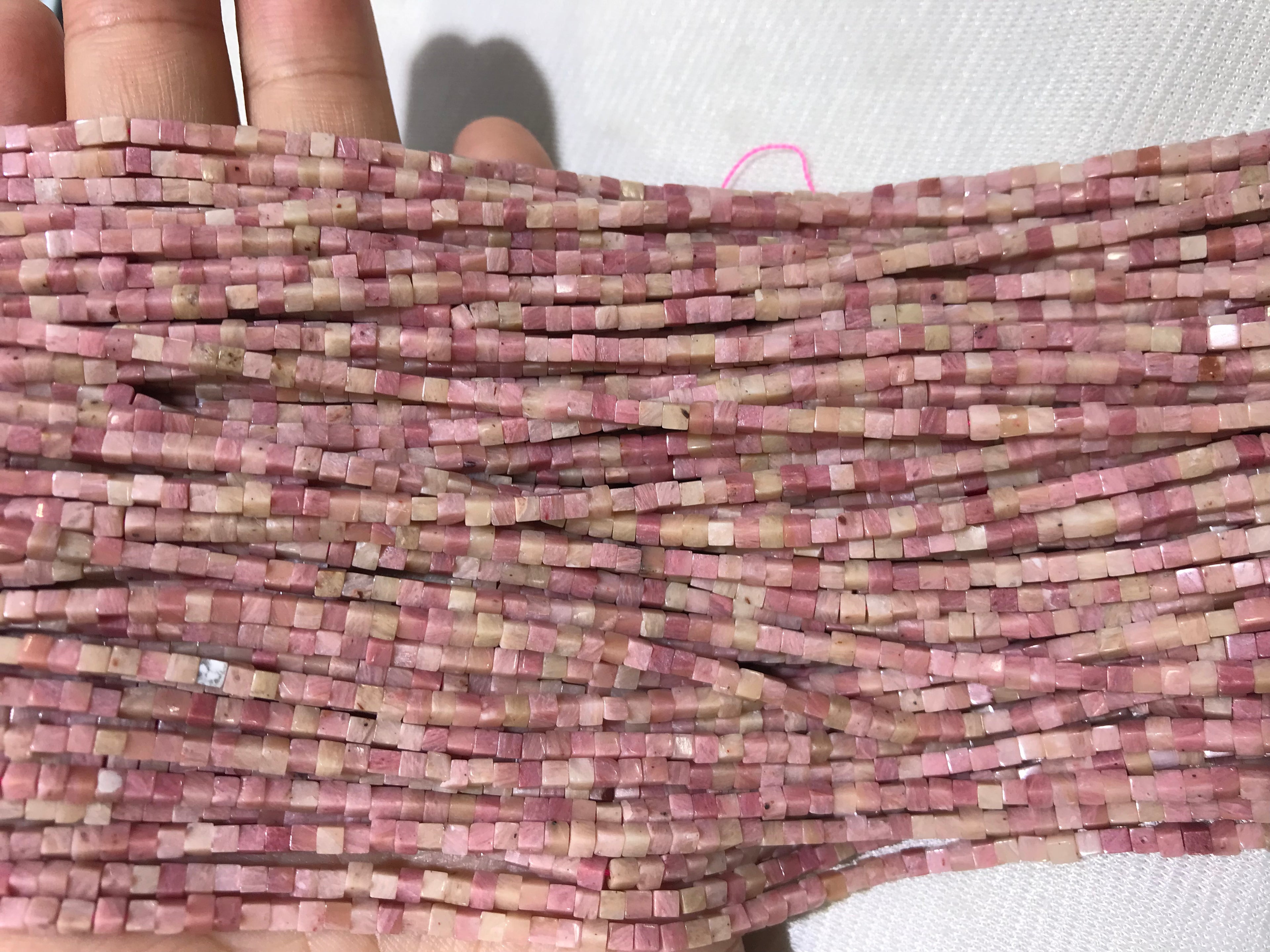 Red Rhodonite 2-2.5mm Cube Gemstone Loose Beads 15 Inch Strand for Jewelry Making — DIY Bracelet Necklace Supplies for Beaders, Crafters  & Wholesale Buyers