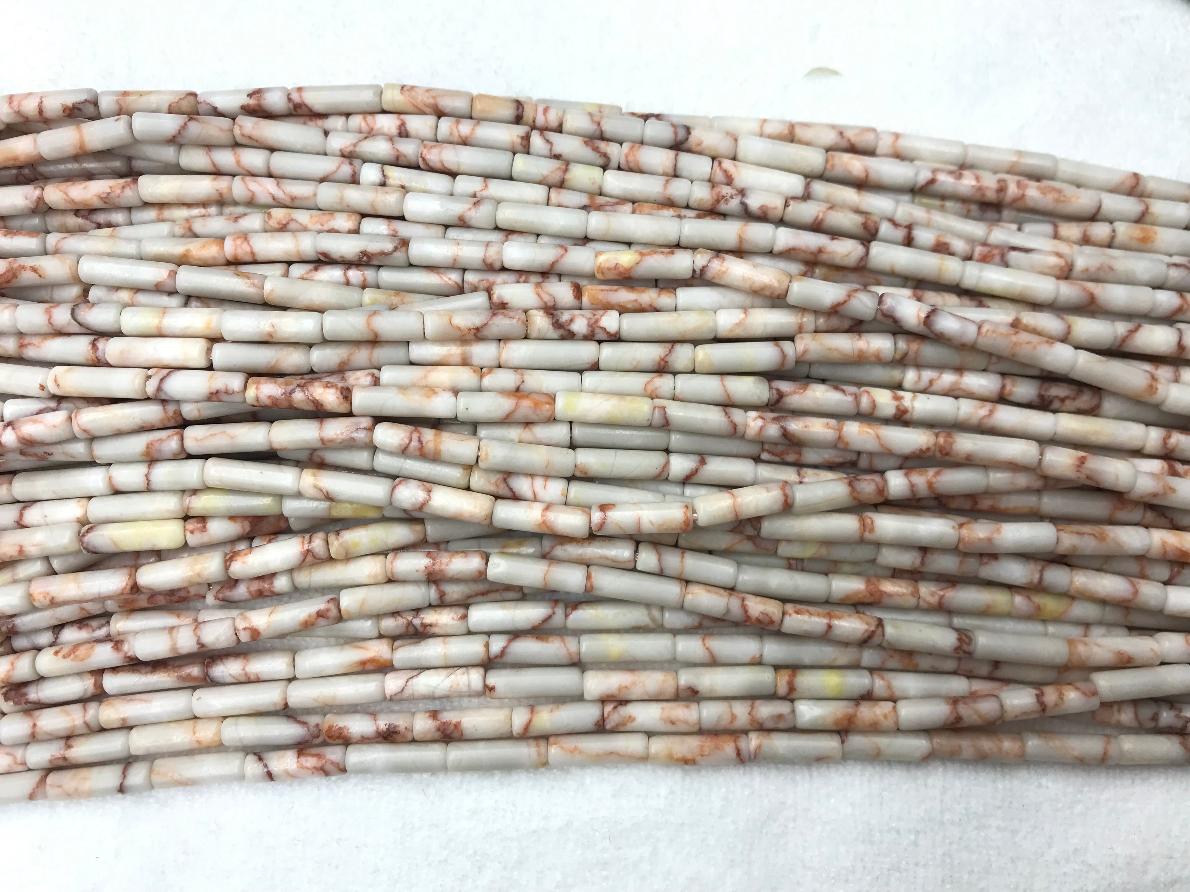 Red Zebra Jasper 4x13mm Column Gemstone Loose Tube Beads 15 inches Strand Materials For Jewelry Bracelet Necklace Handmaking Wholesale