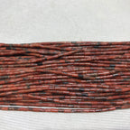 Red Sesame Jasper 2x4mm Column Gemstone Loose Tube Beads 15 inches