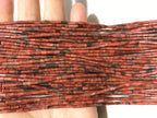 Red Sesame Jasper 2x4mm Column Gemstone Loose Tube Beads 15 inches