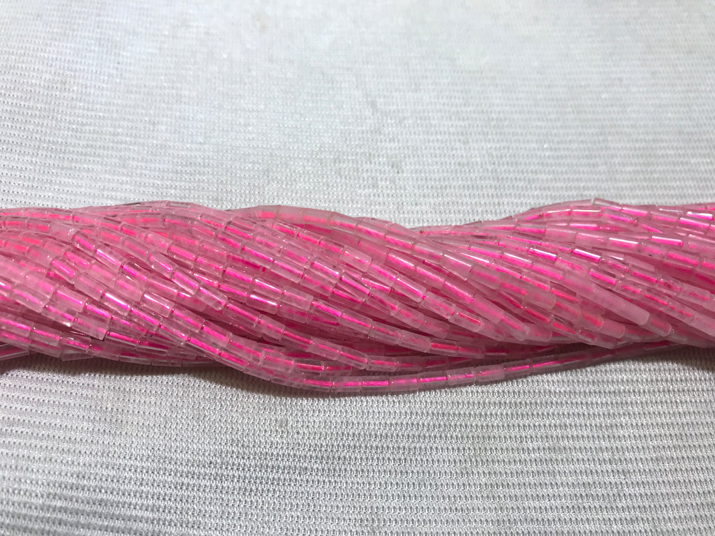 Rose Quartz 2x4mm Column Gemstone Loose Tube Beads 15 inches