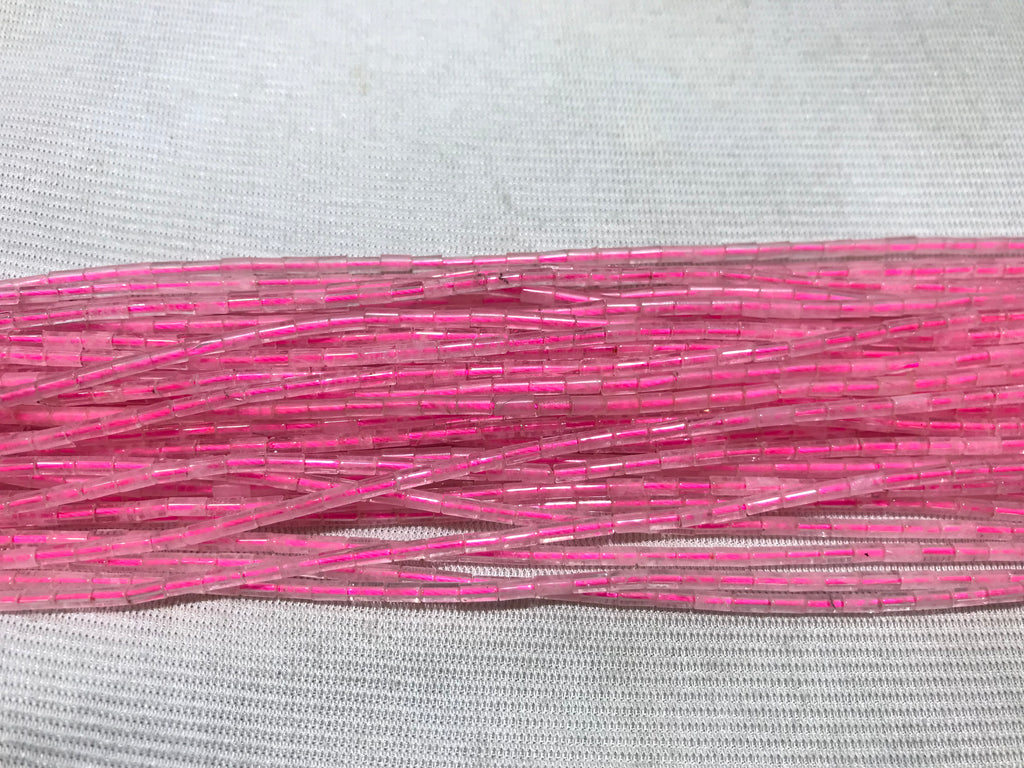 Rose Quartz 2x4mm Column Gemstone Loose Tube Beads 15 inches