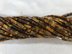 Brown Tiger Eyes 4x13mm Cuboid Gemstone Loose Tube Beads 15 inches