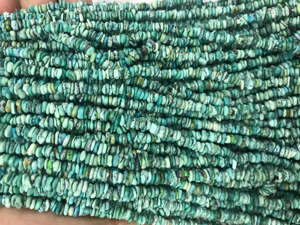 Untreated Light Blue Turquoise 4-5mm Chips Gemstone Loose Beads 16 inches