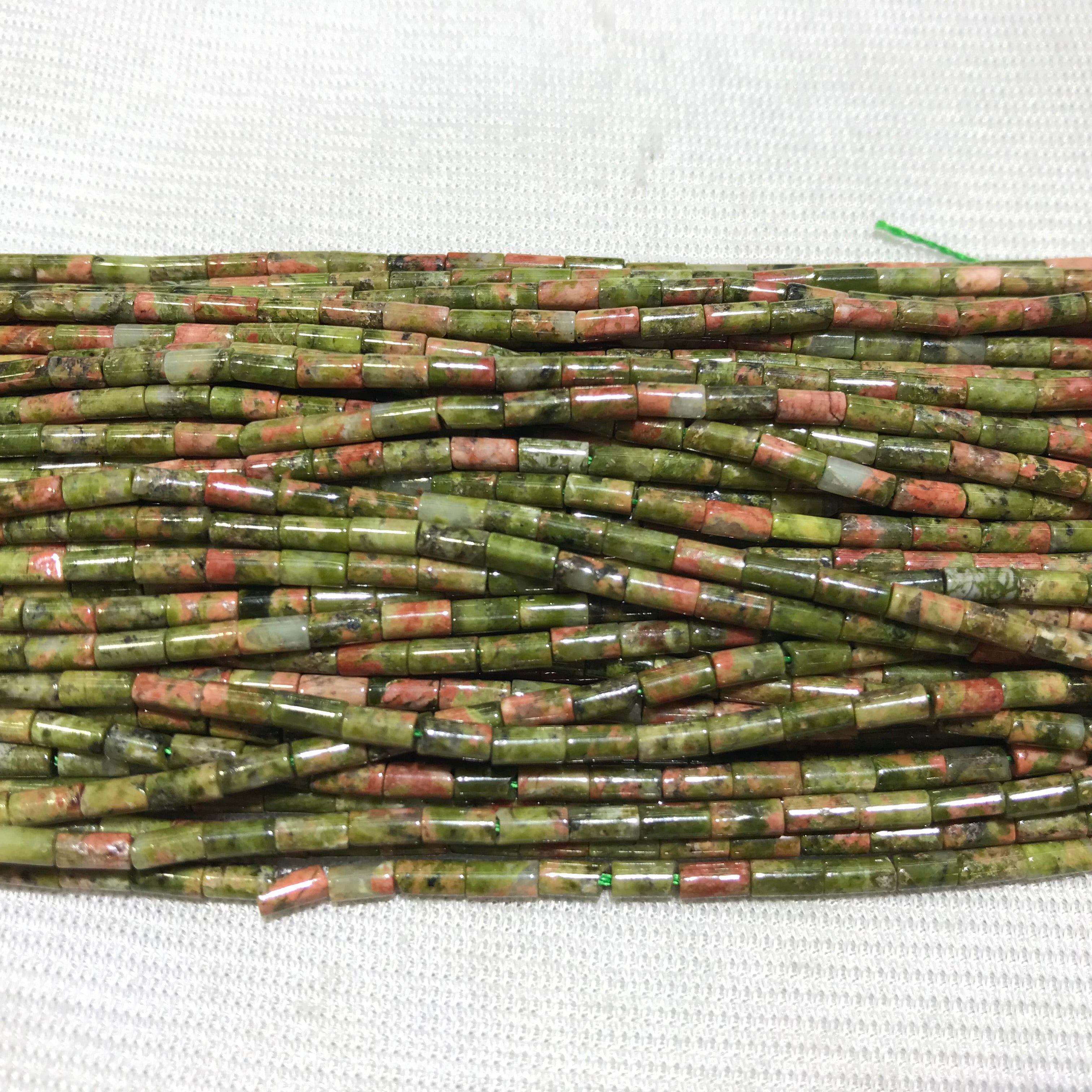 Unikite 2x4mm Column Gemstone Loose Tube Beads 15 inches