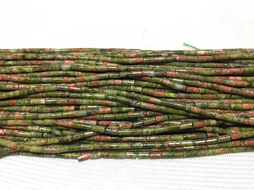 Unikite 2x4mm Column Gemstone Loose Tube Beads 15 inches