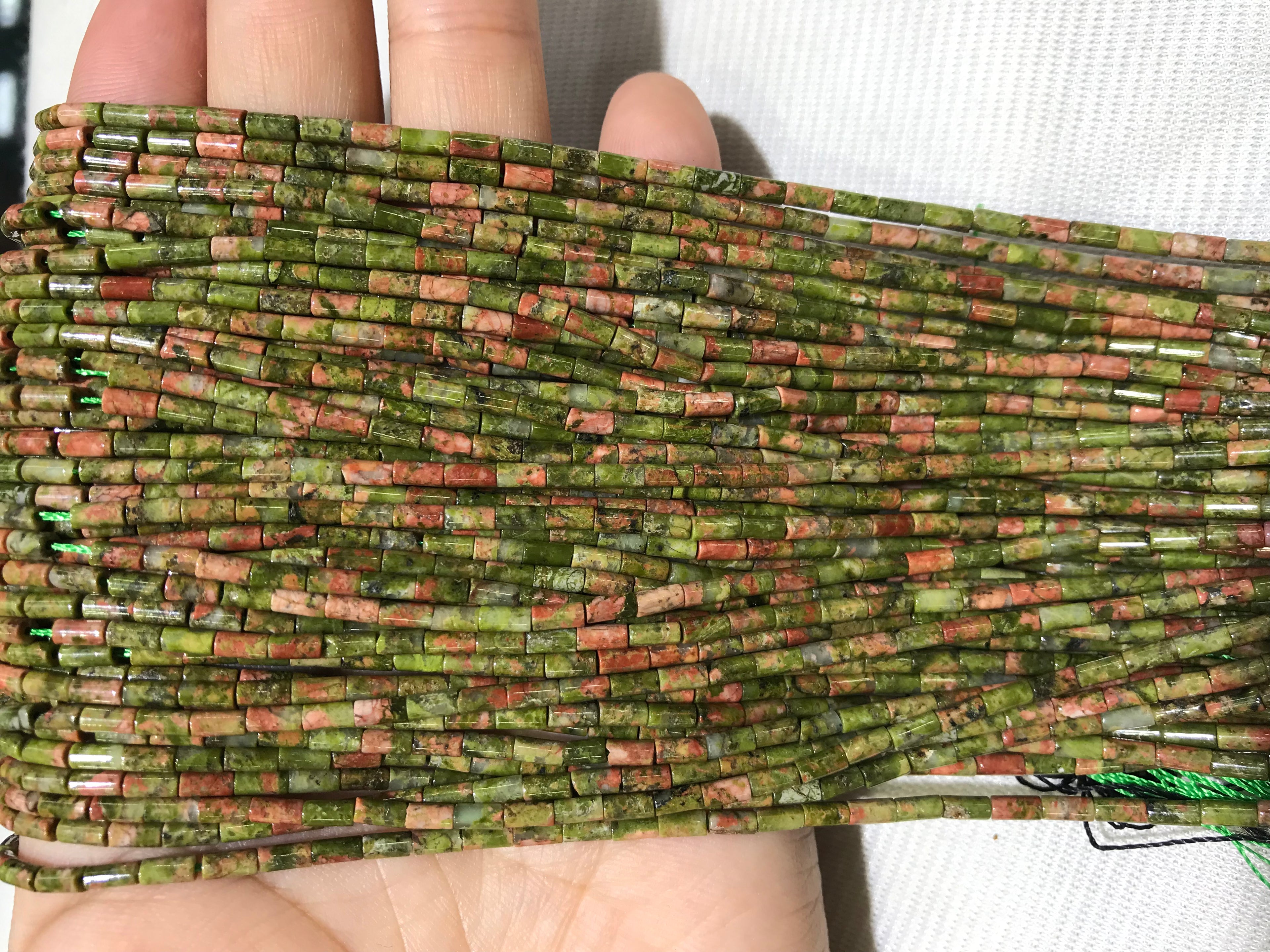 Unikite 2x4mm Column Gemstone Loose Tube Beads 15 inches