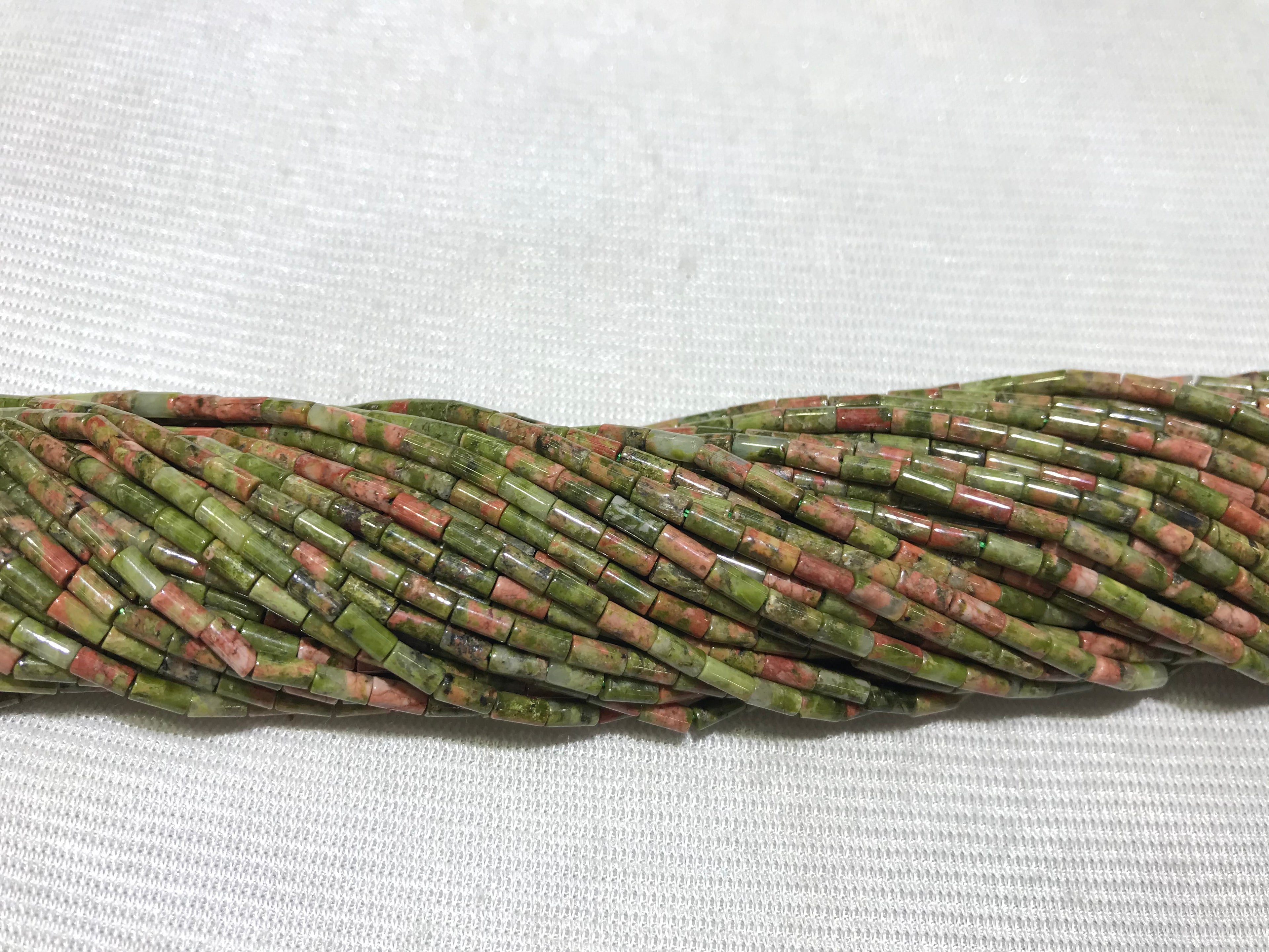 Unikite 2x4mm Column Gemstone Loose Tube Beads 15 inches