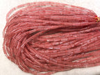 Watermelon Red Quartz 4x13mm Column Gemstone Loose Tube Beads 15 inches