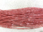 Watermelon Red Quartz 4x13mm Column Gemstone Loose Tube Beads 15 inches