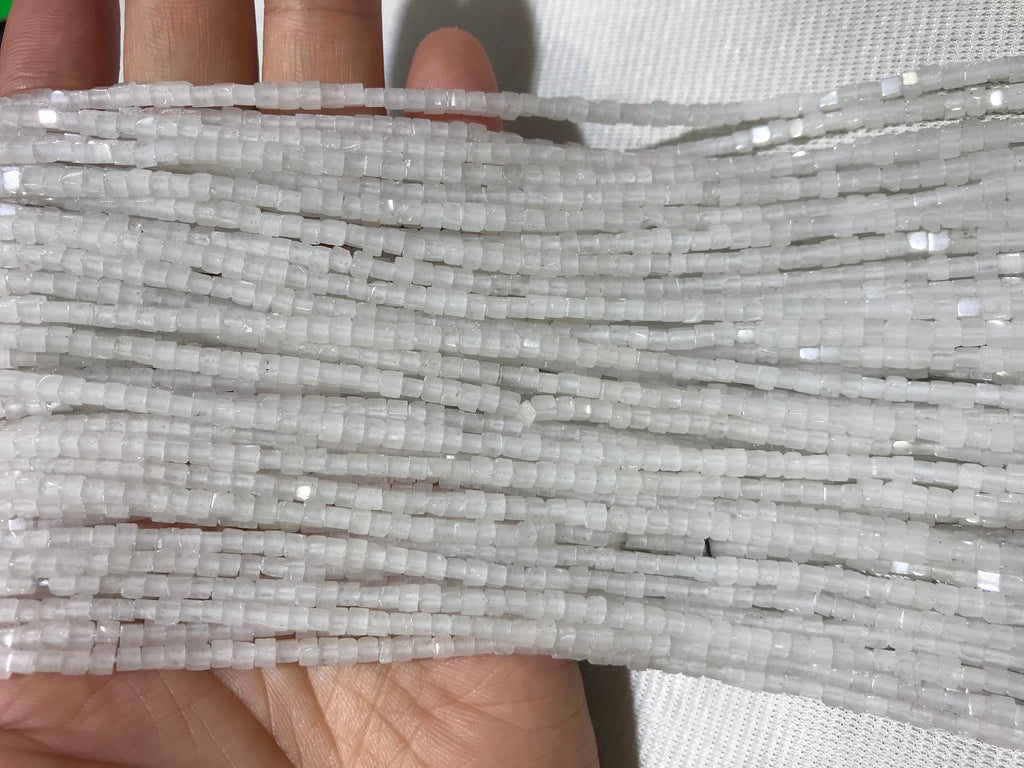 White Jade 2-2.5mm Cube Gemstone Loose Beads 15 Inch Strand for Jewelry Making — DIY Bracelet Necklace Supplies for Beaders, Crafters  & Wholesale Buyers