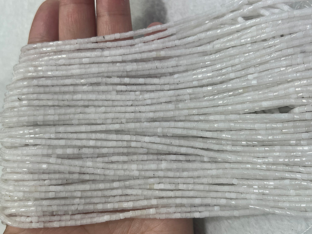 White Jade 2-2.5mm Heishi Gemstone Tube Loose Beads 15 Inch Strand for Jewelry Making — DIY Bracelet Necklace Supplies for Beaders, Crafters  & Wholesale Buyers