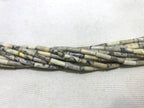 Black Line Yellow Turquoise 4x13mm Column Gemstone Loose Tube Beads 15 inches