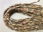 Red Black Line Yellow Turquoise 4x13mm Column Gemstone Loose Tube Beads 15 inches
