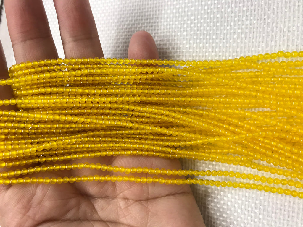 Yellow Agate 2-2.5mm Round Gemstone Loose Beads 15 Inch Strand for Jewelry Making — DIY Bracelet Necklace Supplies for Beaders, Crafters  & Wholesale Buyers