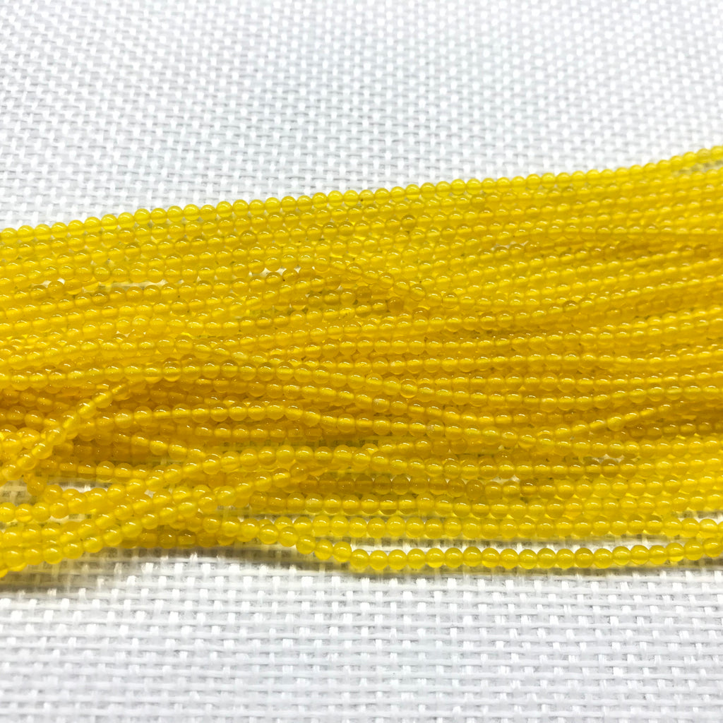 Yellow Agate 2-2.5mm Round Gemstone Loose Beads 15 Inch Strand for Jewelry Making — DIY Bracelet Necklace Supplies for Beaders, Crafters  & Wholesale Buyers