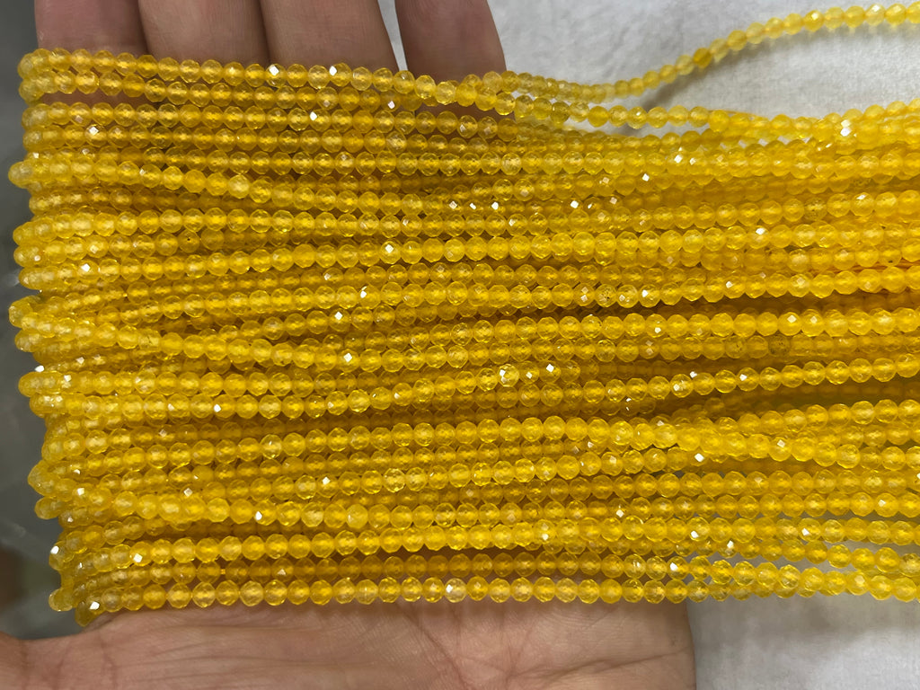 Yellow Agate 3mm Faceted Round Gemstone Loose Beads 15 Inch Strand for Jewelry Making — DIY Bracelet Necklace Supplies for Beaders, Crafters  & Wholesale Buyers