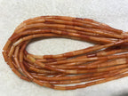 Red Aventurine 4x13mm Column Gemstone Loose Tube Beads 15 inches