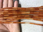 Red Aventurine 4x13mm Column Gemstone Loose Tube Beads 15 inches